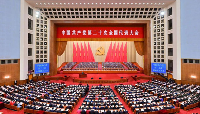Xi Jinping delivering a report to the 20th CPC National Congress on behalf of the 19th CPC Central Committee. — Xinhua/File