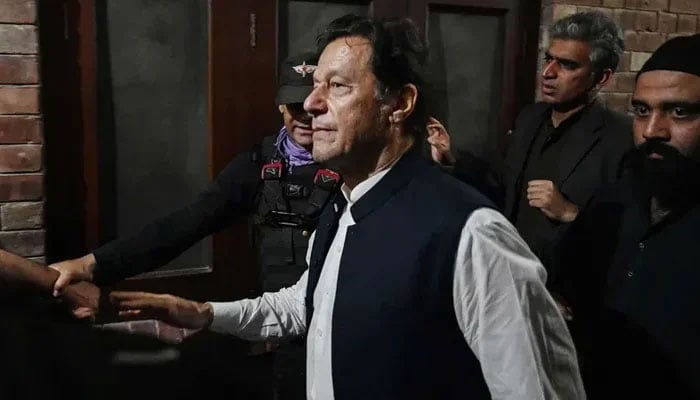 PTI founder Imran Khan appearing at the Lahore High Court on March 17, 2023. — AFP