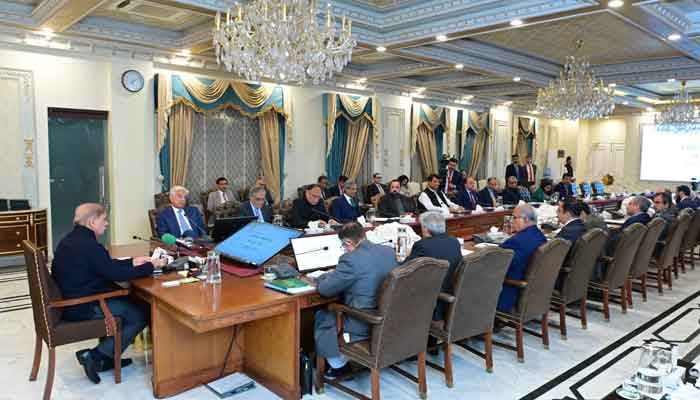 Prime Minister Shehbaz Sharif chairs inaugural meeting of the Federal Cabinet on 11 March 2024. — PMO