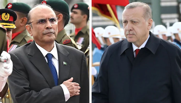 President Asif Ali Zardari (left) and President of Turkiye Recep Tayyip Erdogan. — APP/File