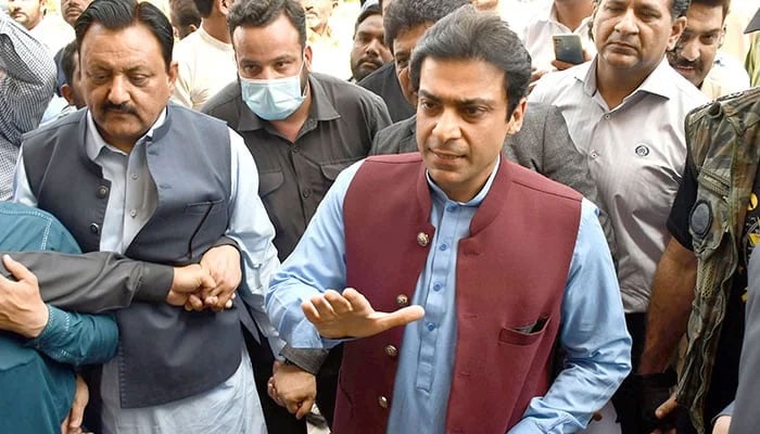 Former Punjab chief minister Hamza Shehbaz speaks to media in Lahore. — Online/File