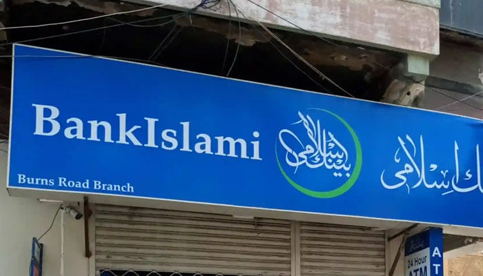 A board displying Bank-Islamis logo.—BankIslami.com/File