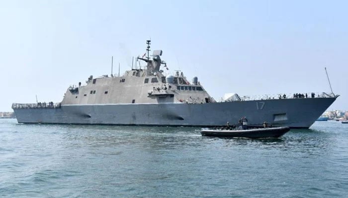 US Navy Ship USS INDIANAPOLIS, Freedom Class Littoral Combat Ship (LCS) visits Karachi Port. — ISPR
