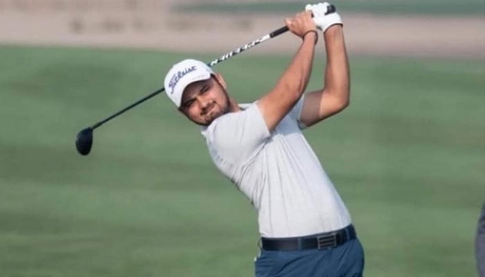 Golfer Ahmad Baig swings during a golf match. — Facebook/Ahmad Baig/File