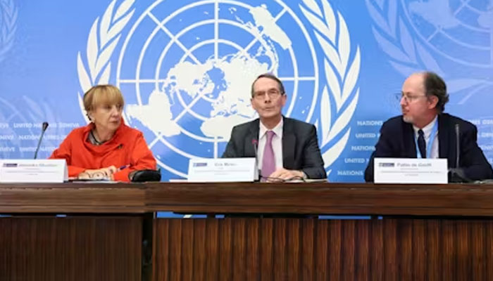 Erik Mose, (centre) Chair of the Independent International Commission of Inquiry on Ukraine, attends a news conference at the United Nations in Geneva, Switzerland, September 23, 2022.— Saltwire