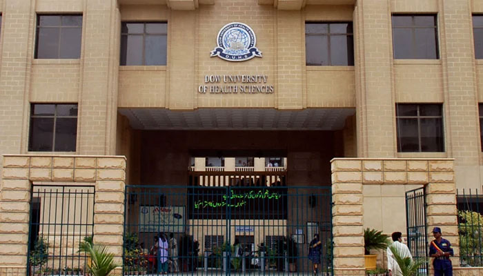 The Dow University of Health Sciences (DUHS) building can be seen in this image. — Facebook/Dow University of Health Sciences/File