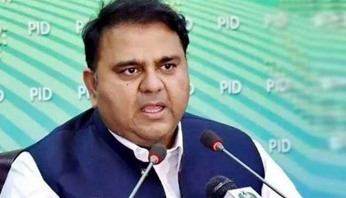 Former federal minister Fawad Chaudhry speaks during a press conference. — PID/File