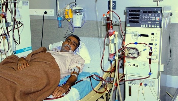 A representational image of a kidney patient undergoing dialysis at a hospital in Pakistan. — kidneycentre website/File