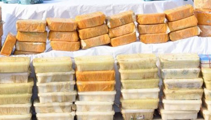 An undated image of confiscated drugs by Anti Narcotics Force (ANF). — ISPR/File