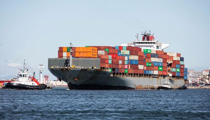 A container ship moves out of Cape Town commercial harbor on February 24, 2023. — AFP/File
