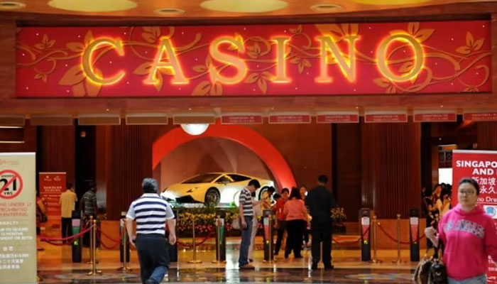 The entrance to the Resorts World Sentosa casino in Singapore. — AFP/File