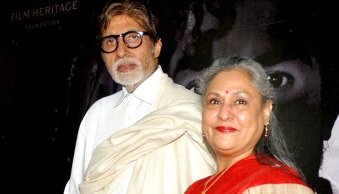 Amitabh Bachchan and Abhishek Bachchan pose for the media at Tulsi Kumar's  Wedding Reception Photo