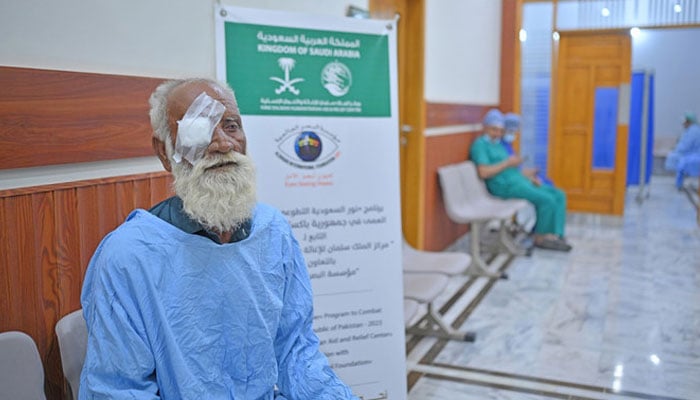 The undated photo shows a beneficiary of KSreliefs project to combat blindness in Pakistan after getting eye surgery in a hospital in Pakistan. — KSrelief/File