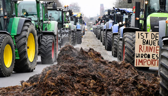 Farmers with tractors take part in a protest rally organized by the German Farmers Association in Berlin. — AFP/File