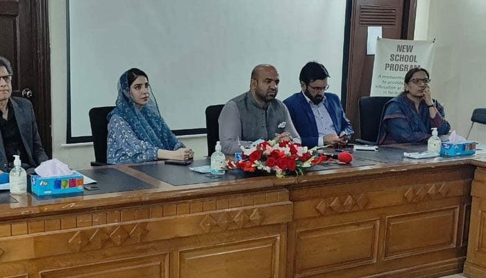 Provincial School Education Minister Rana Sikandar Hayat (C) sits during a meeting on March 20, 2024. — Facebook/Rana Sikandar Hayat