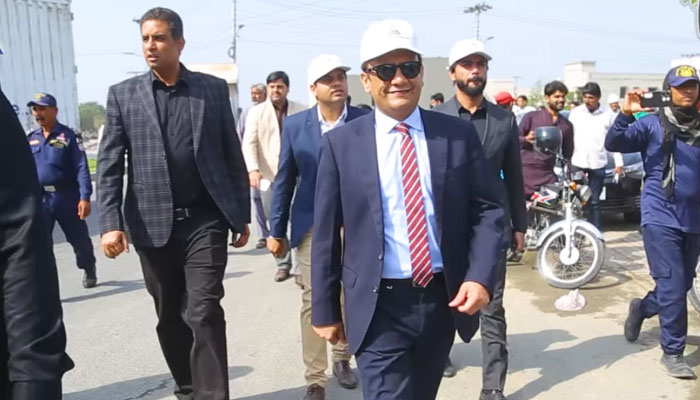 In this still, Lahore Development Authority Director General Tahir Farooq arrives to inaugurate the Miyawaki Forest at LDA Avenue One, F Block under the Plant for Pakistan campaign on March 21, 2024. — Facebook/Lahore Development Authority