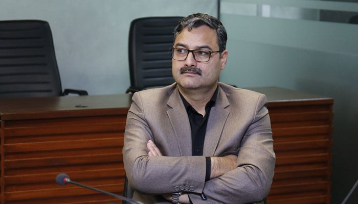 Dr Adam Saud, Dean Faculty of Humanities and Social Science sits during an event at Bahria University on March 14, 2024. — Facebook/Bahria University Media House