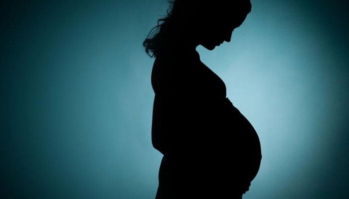 A representational image of a silhouette of a pregnant woman. — APF/File
