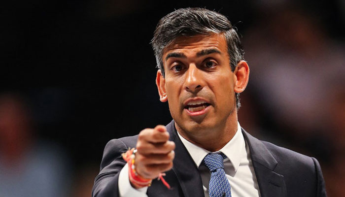 British Prime Minister Rishi Sunak gestures during an event. — AFP/File