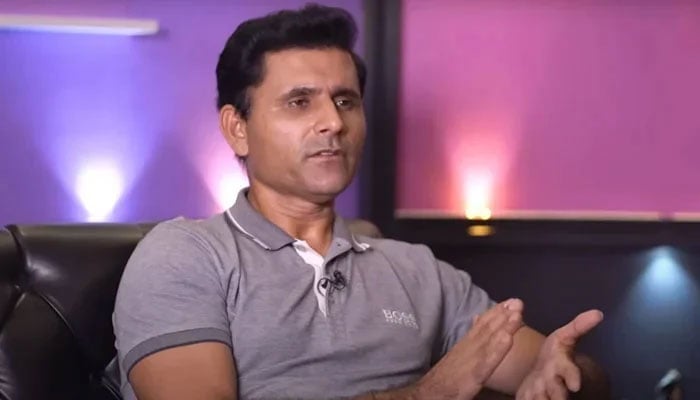 Former Pakistan all-rounder Abdul Razzaq speaks during the podcast show, in this still taken from a video. — YouTube/Nadir Ali/File