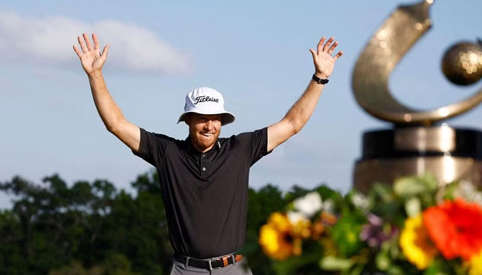 Peter Malnati accepting the Valspar Championship Trophy after the final round of the Valspar Championship. — AFP/File