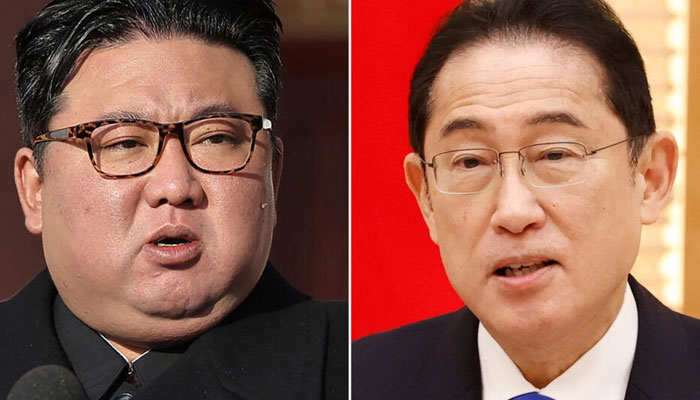 N. Korean leader Kim Jong Un (L) and Japanese Prime Minister Fumio Kishida.. — AFP/File