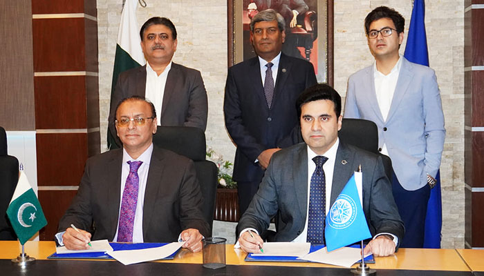 National Centre of Artificial Intelligence (NCAI) and Rawalpindi Medical University (RMU) officials sign a MOU at NUST on March 21, 2024. — Facebook/National Center of Artificial Intelligence - NCAI, Pakistan