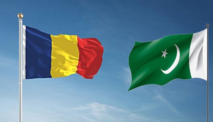 A representative image of Romanian and Pakistani flags.—everyvisa.com/File