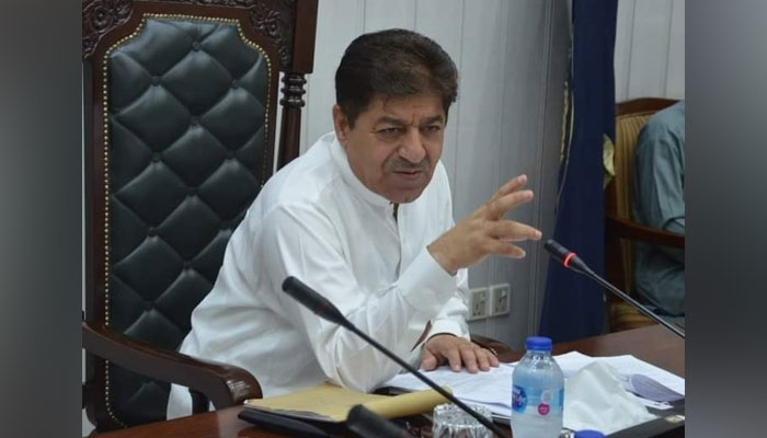 In this image, Khyber Pakhtunkhwa Food Minister Zahir Shah Toru gestures during a meeting. — APP/File