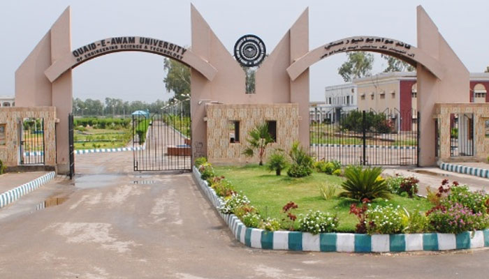 Quaid-e-Awam University of Engineering, Science & Technology (QUEST) entrance. —  QUEST Website/File