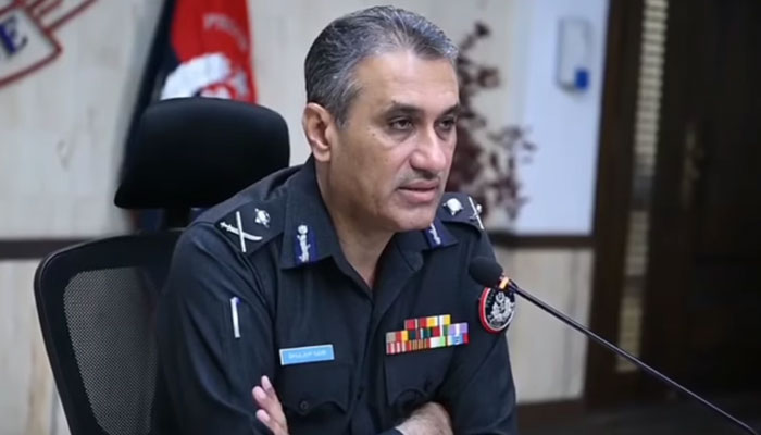 This still released on March 25, 2024 shows, Sindh Inspector General of Police (IGP) Ghulam Nabi Memon chairing a meeting at the Central Police Office (CPO). — Facebook/Sindh Police