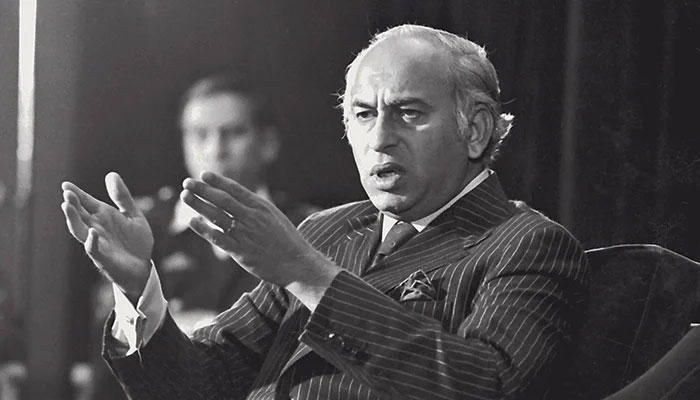 Former prime minister and Pakistan Peoples Party (PPP) founder Zulfiqar Ali Bhutto seen in this image. — PID/File