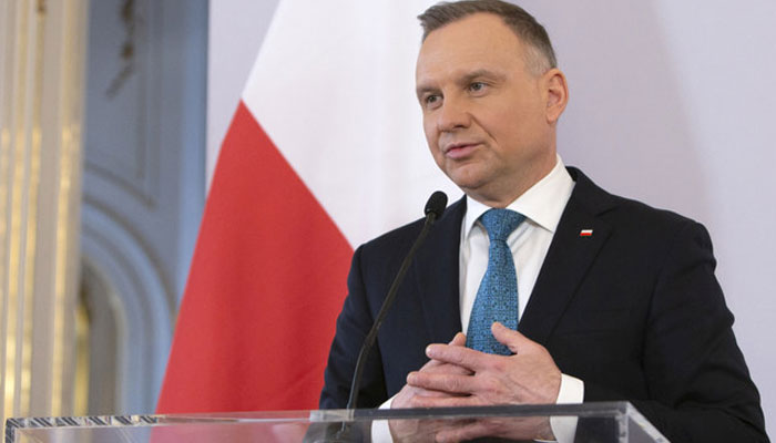Polish President Andrzej Duda attends a joint press conference with the Austrian President during an official visit in Vienna, on April 14, 2023. — AFP/File