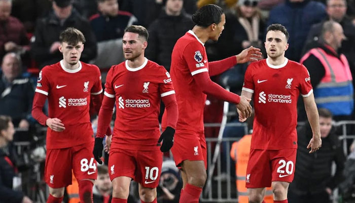 Liverpools players can be seen during the match. — AFP/File