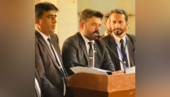 KBA president Amir Nawaz Warraich addresses a meeting on March 30, 2024. — Facebook/Aamir Nawaz Waraich