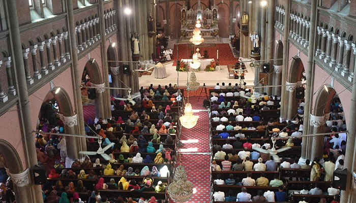 Pakistani Christians attend Easter mass at the Sacred Heart Cathedral Church in Lahore. — AFP/File