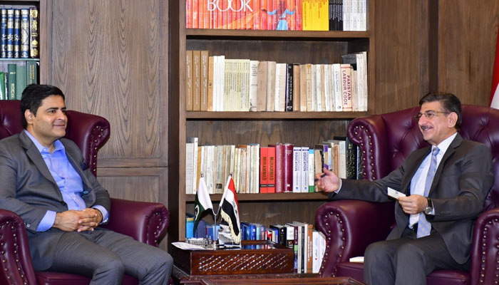 Ahsan Zafar Bakhtawari, President Islamabad Chamber of Commerce and Industry meets with Iraq’s Ambassador to Pakistan Hamid Abbas Lafta on March 29, 2024. — Facebook/Ahsan Bakhtawari official