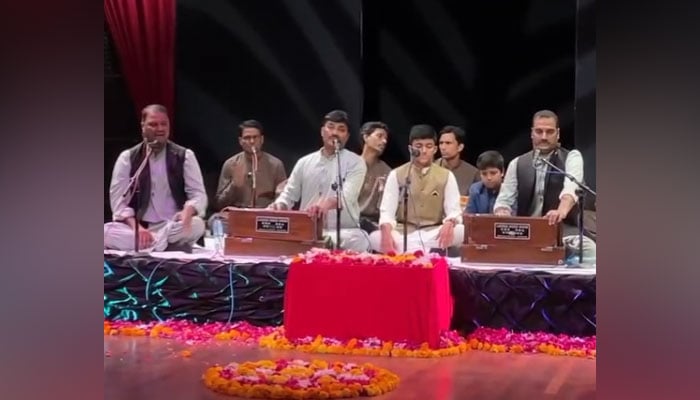 In this screengrab, Saami Brothers perform at the Qawwali event hosted by The National Academy of Performing Arts (Napa) on March 31, 2024. — Facebook/Saami Brothers Qawwal