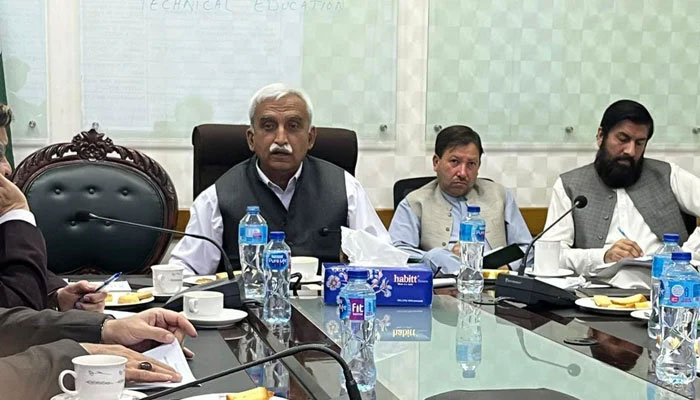 Special Assistant to Chief Minister on Industries, Commerce and Technical Education Abdul Karim Tordher chairs a meeting on March 11, 2024. — Facebook/Abdul Karim Tordher
