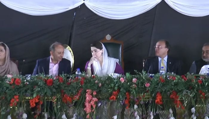 In this screengrab, Punjab Chief Minister Maryam Nawaz chairs a meeting of the ruling Pakistan Muslim League Nawaz (PMLN) and its allied parties are ready for the Senate elections on  April 1, 2024. — Facebook/Maryam Nawaz Sharif