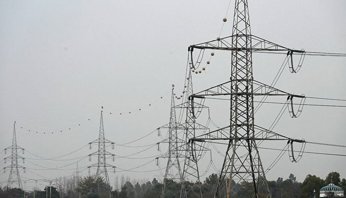 A general view of the high voltage lines. — AFP/File