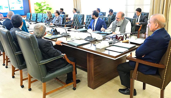 Prime Minister Muhammad Shehbaz Sharif chairs a meeting regarding the export sector on April 2, 2024. — INP