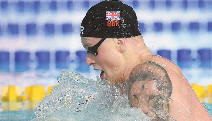 English swimmer Adam Peaty can be seen while swimming. — AFP/File