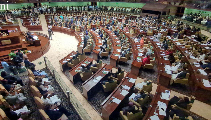 A representational image showing general inside view of Sindh Assembly. — NNI/File
