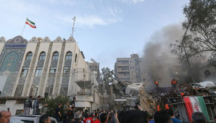 Iranian consulate building in Damascus, the capital of Syria, came under rocket attack in this undated photo. — AFP/File