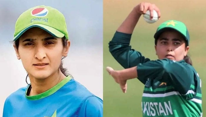 Pakistani women cricketers Bismah Maroof (L) and Ghulam Fatima. — APP/File