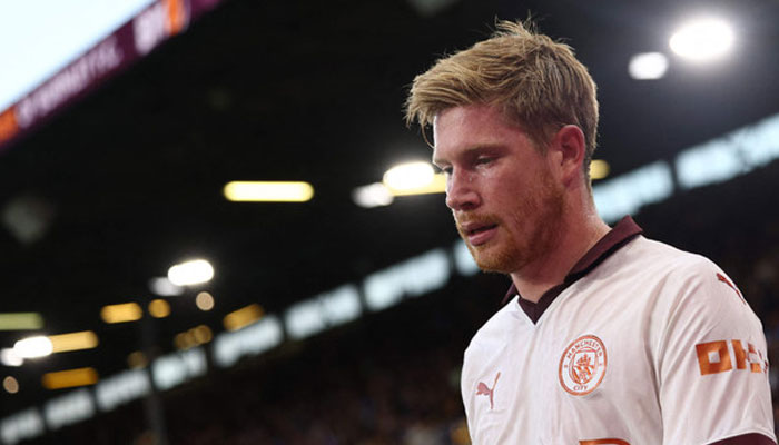 Manchester Citys Belgian midfielder Kevin De Bruyne seen during the English Premier League football match between Burnley and Manchester City at Turf Moor in Burnley, north-west England on August 11, 2023. — AFP