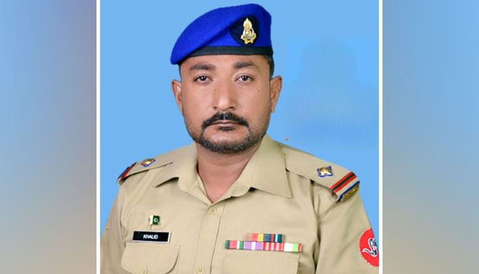 A portrait of martyred Naib Subedar Khalid. — ISPR Website/File