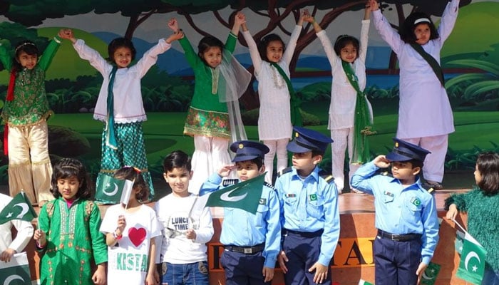 In this image, Students participate in the Pakistan Cultural Day. — Facebook/Beaconhouse School System [Official]/File