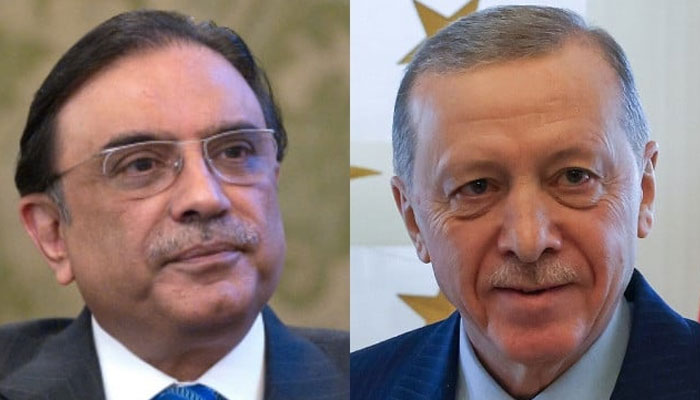 President Asif Ali Zardari (L), and President of Turkiye Recep Tayyip Erdogan. — APP/File